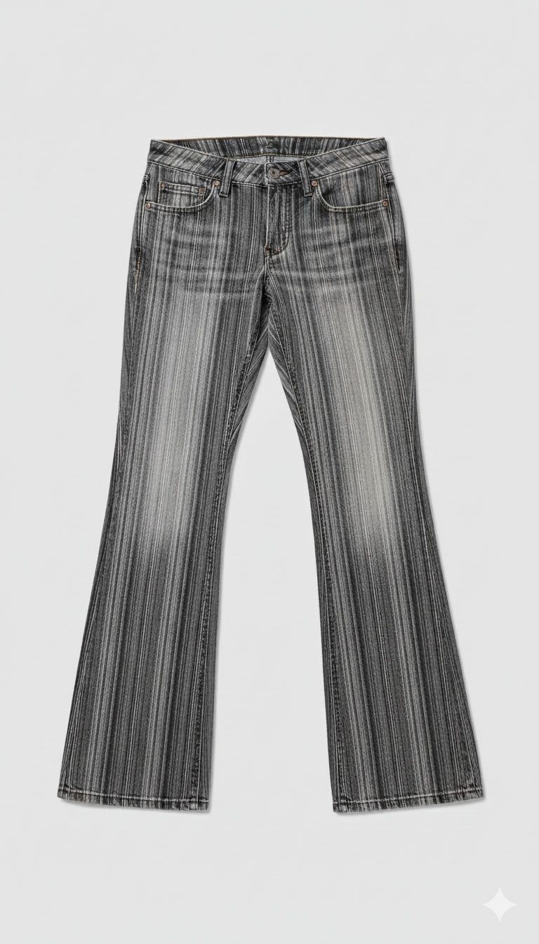 Stripe Lace Trim Jeans