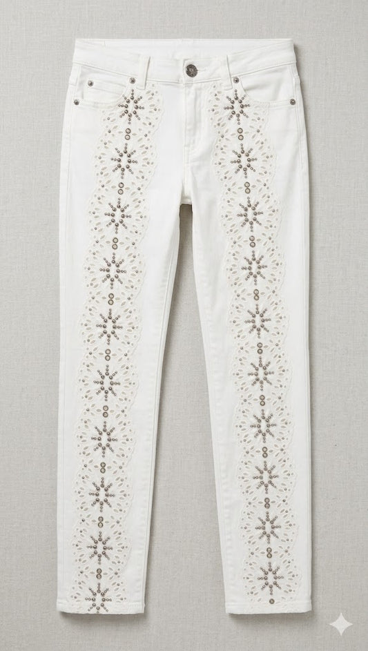 Dakota Studded Eyelet Slim Jeans