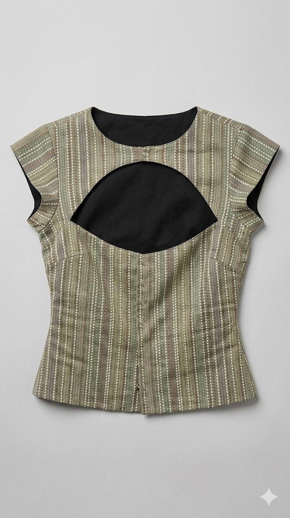 Artesian Geometric Cutout Blouse
